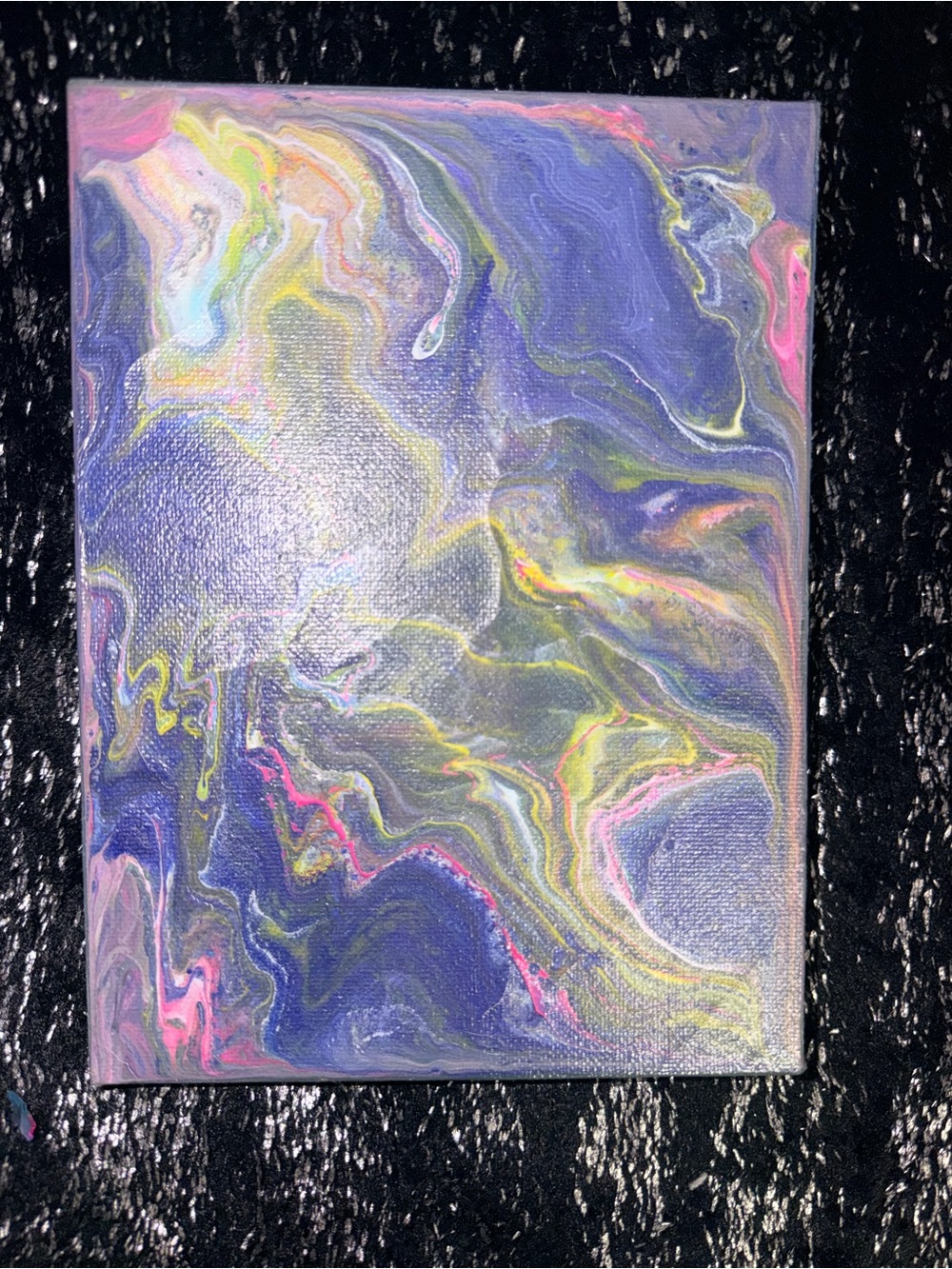 Abstract Fluid Art Canvas in Purple and Pink